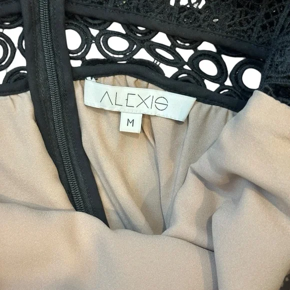 Alexis Lula Guipure Lace Eyelet Short Sleeve Mini Dress Black Women’s Medium - Picture 7 of 11